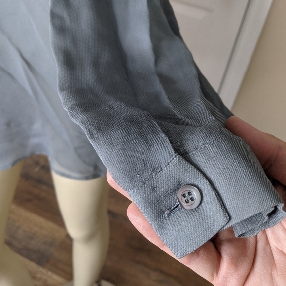 GIORGIO Armani button down blouse gray long sleeve shirt - Picture 5 of 12